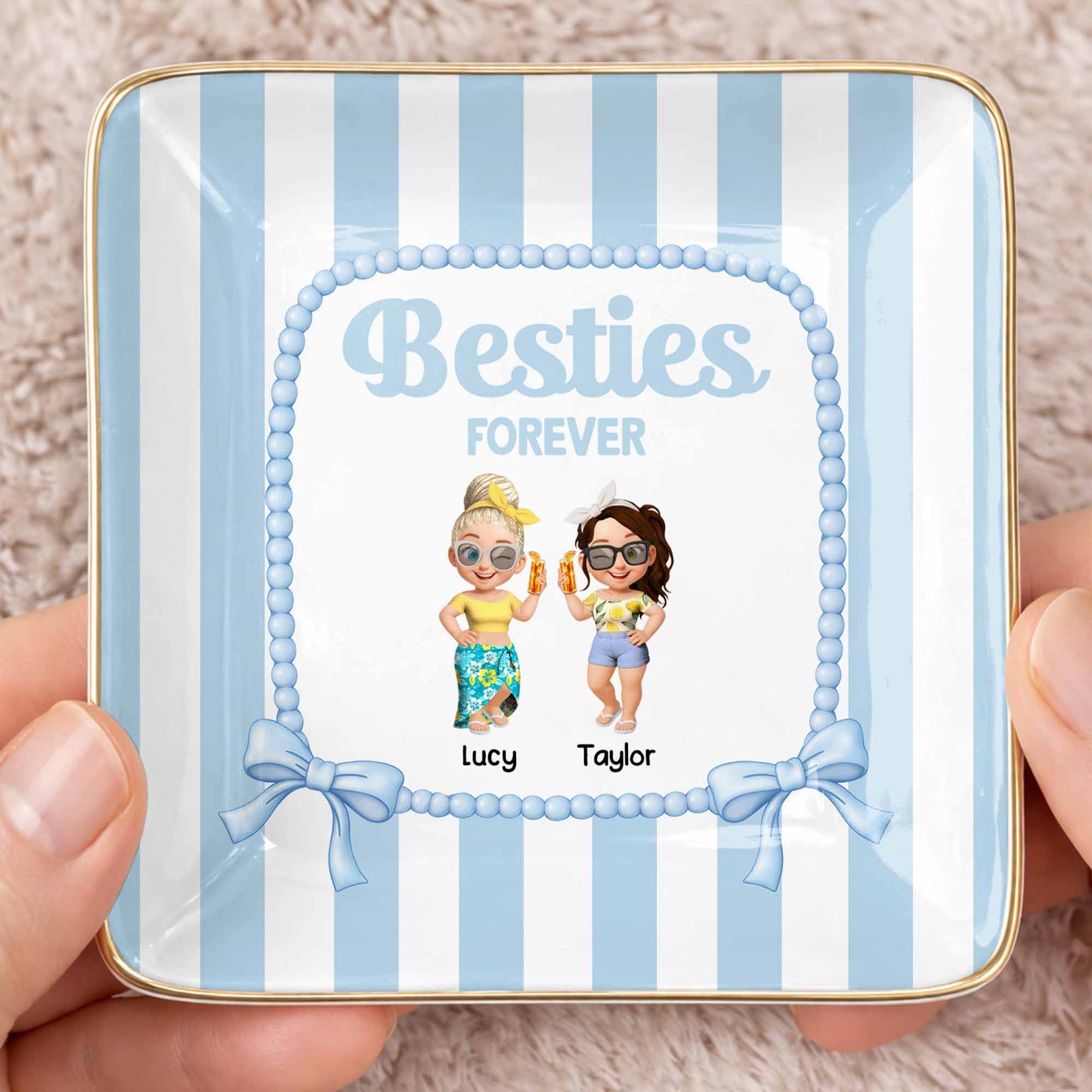 Besties Forever Cartoon-style Characters Jewelry Dish