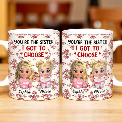 You're The Sister I Got To Choose With Cartoon Girls And Hearts