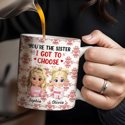 You're The Sister I Got To Choose With Cartoon Girls And Hearts