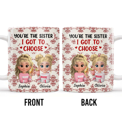 You're The Sister I Got To Choose With Cartoon Girls And Hearts