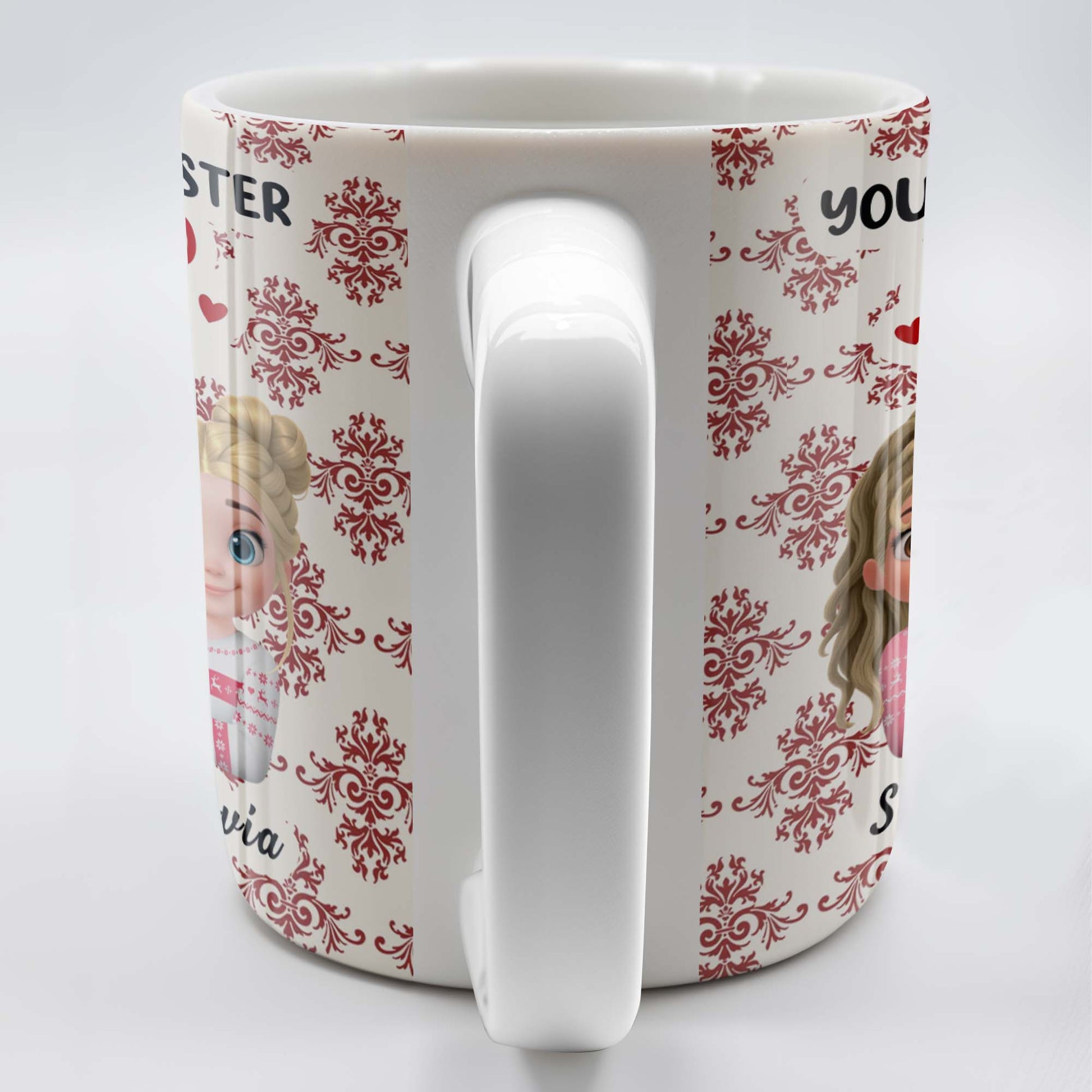 You're The Sister I Got To Choose With Cartoon Girls And Hearts