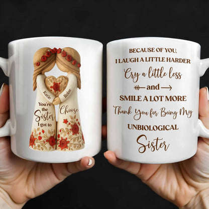 Thank You for Being My Unbiological Sister With Flowers