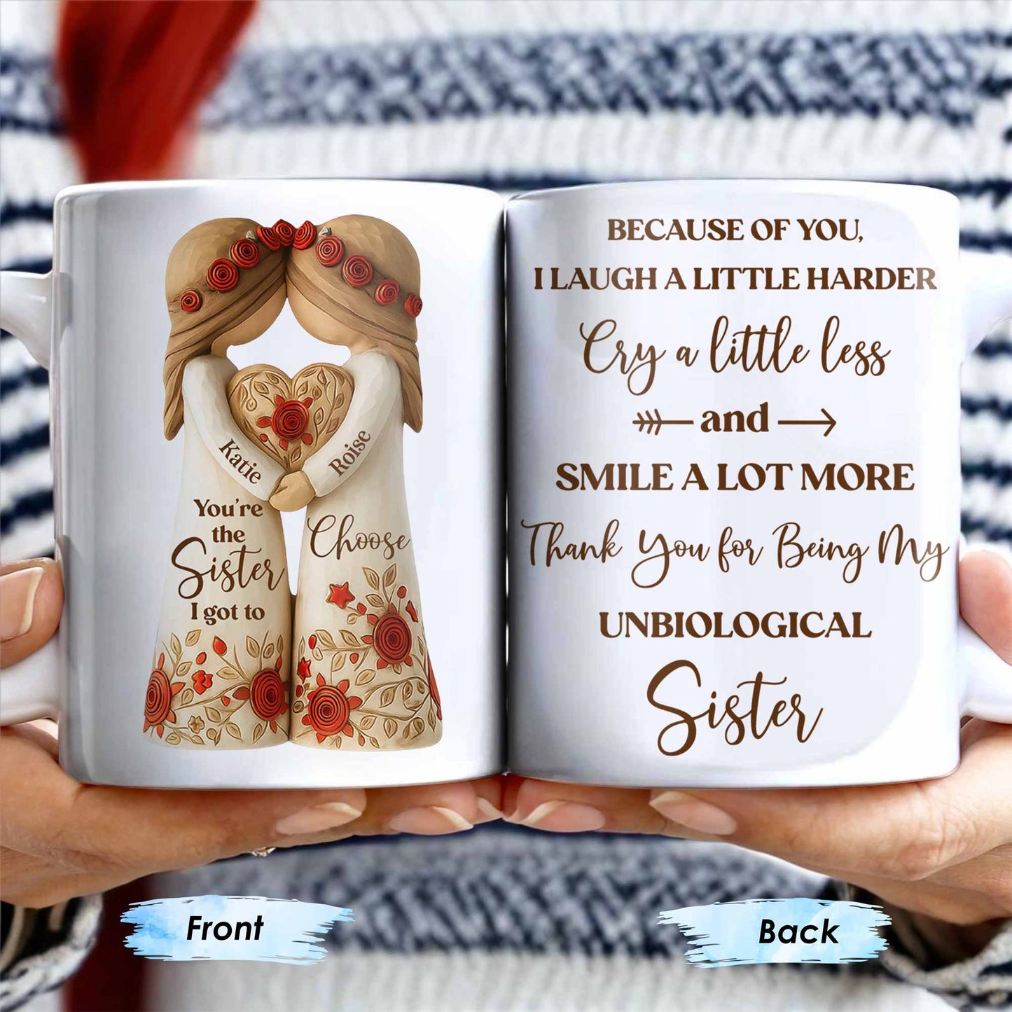 Thank You for Being My Unbiological Sister With Flowers