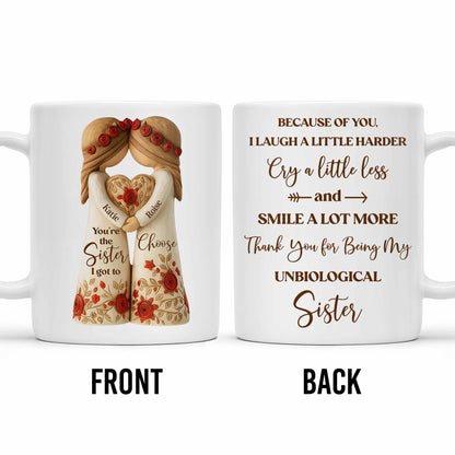 Thank You for Being My Unbiological Sister With Flowers