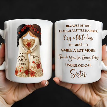 Thank You for Being My Unbiological Sister With Flowers