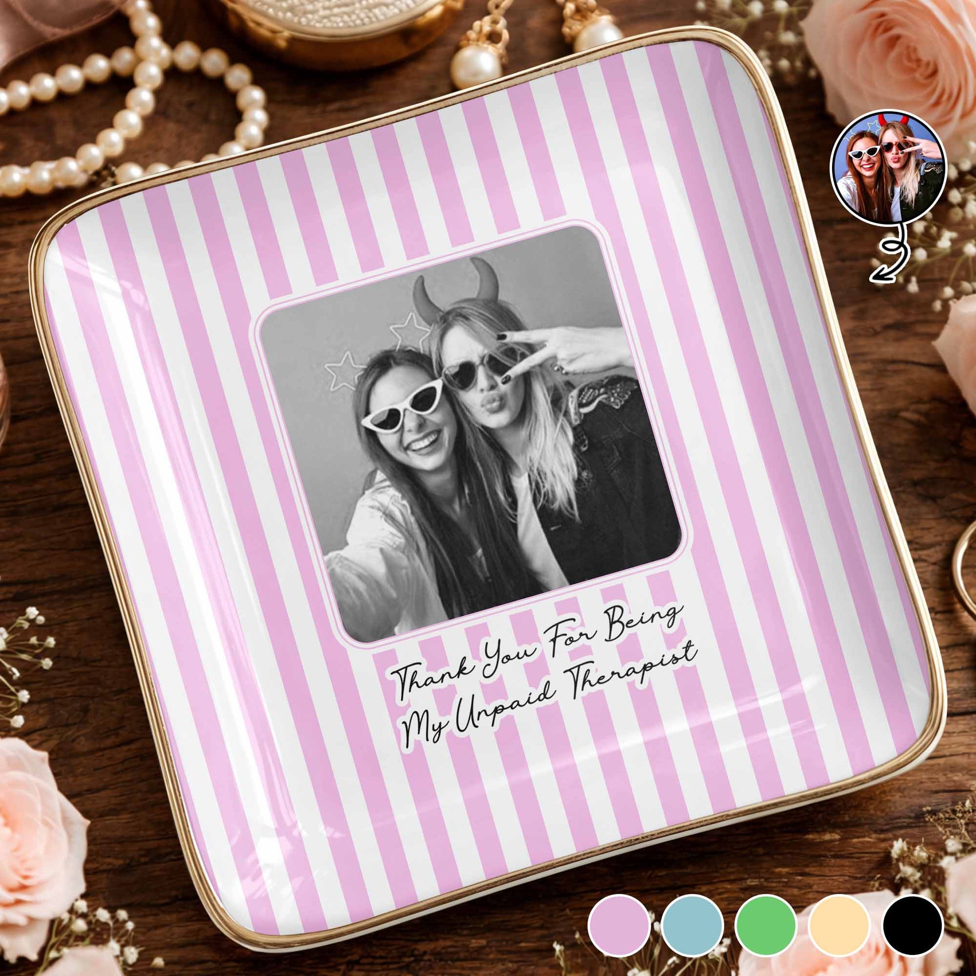 Thank You For Being My Unpaid Therapist, Striped Design