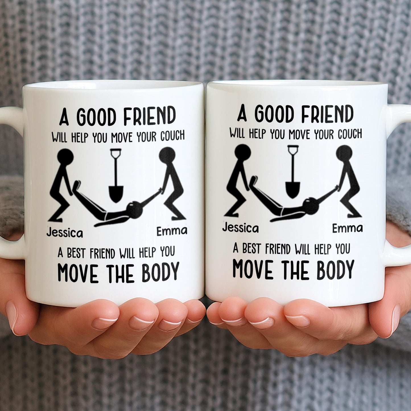 A Good Friend Will Help Move Your Couch, Stick Figures Design