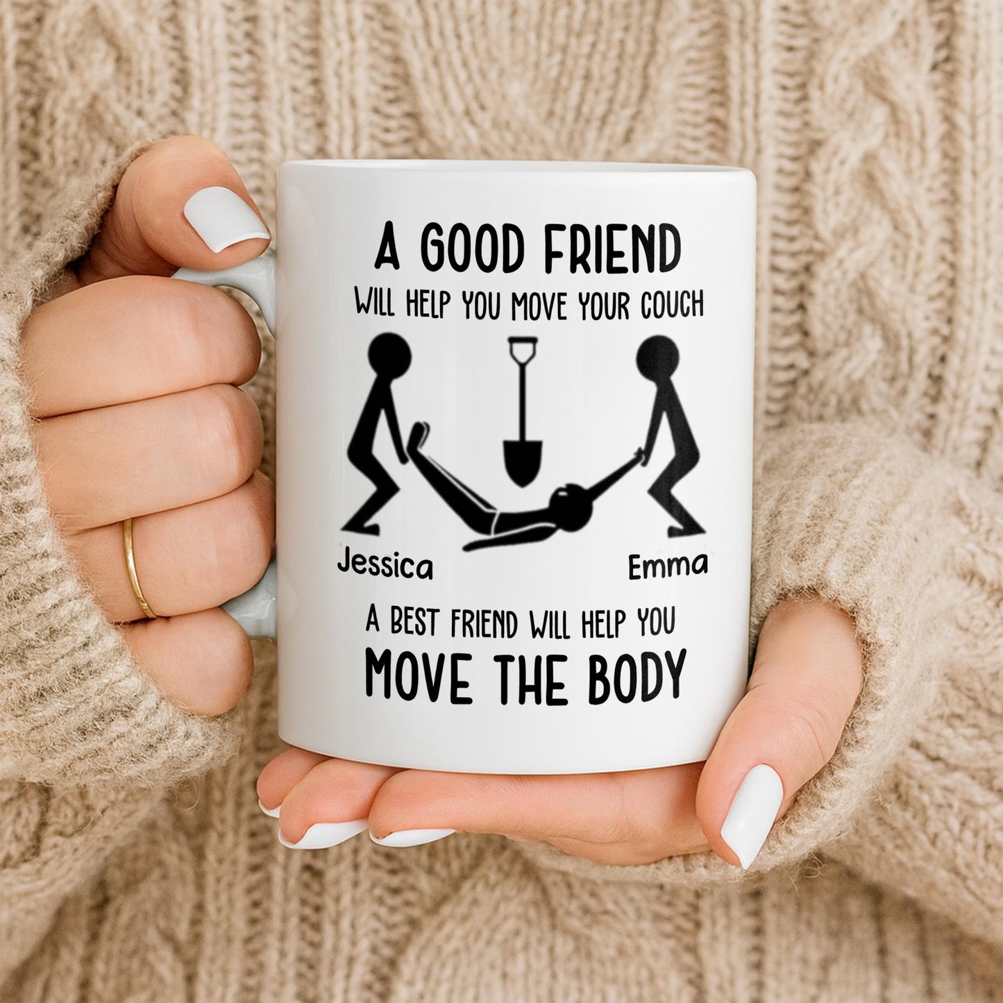 A Good Friend Will Help Move Your Couch, Stick Figures Design