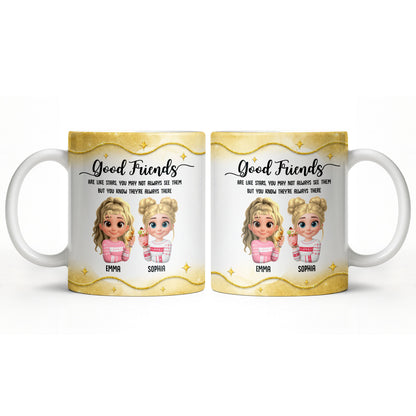 Good Friends Are Like Stars, Girls Holding Hot Cocoa