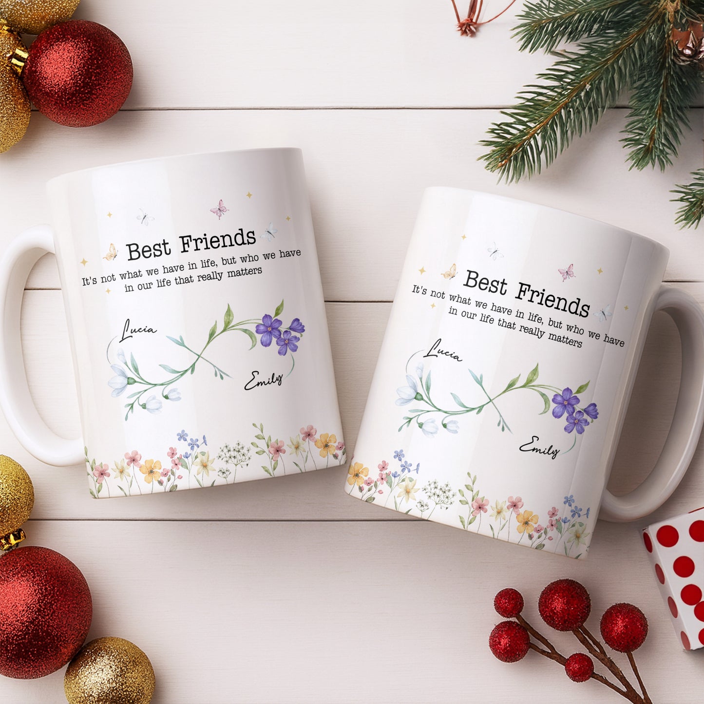 Best Friends, Lifes True Treasures, Flowers And Butterflies