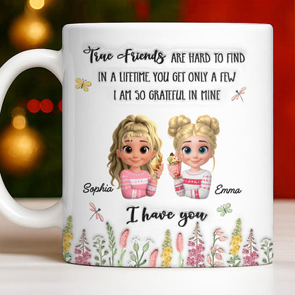 True Friends Are Hard To Find, Cartoon Characters And Flowers