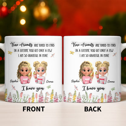 True Friends Are Hard To Find, Cartoon Characters And Flowers