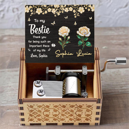 To My Bestie, Thank You, Flowers And Butterflies