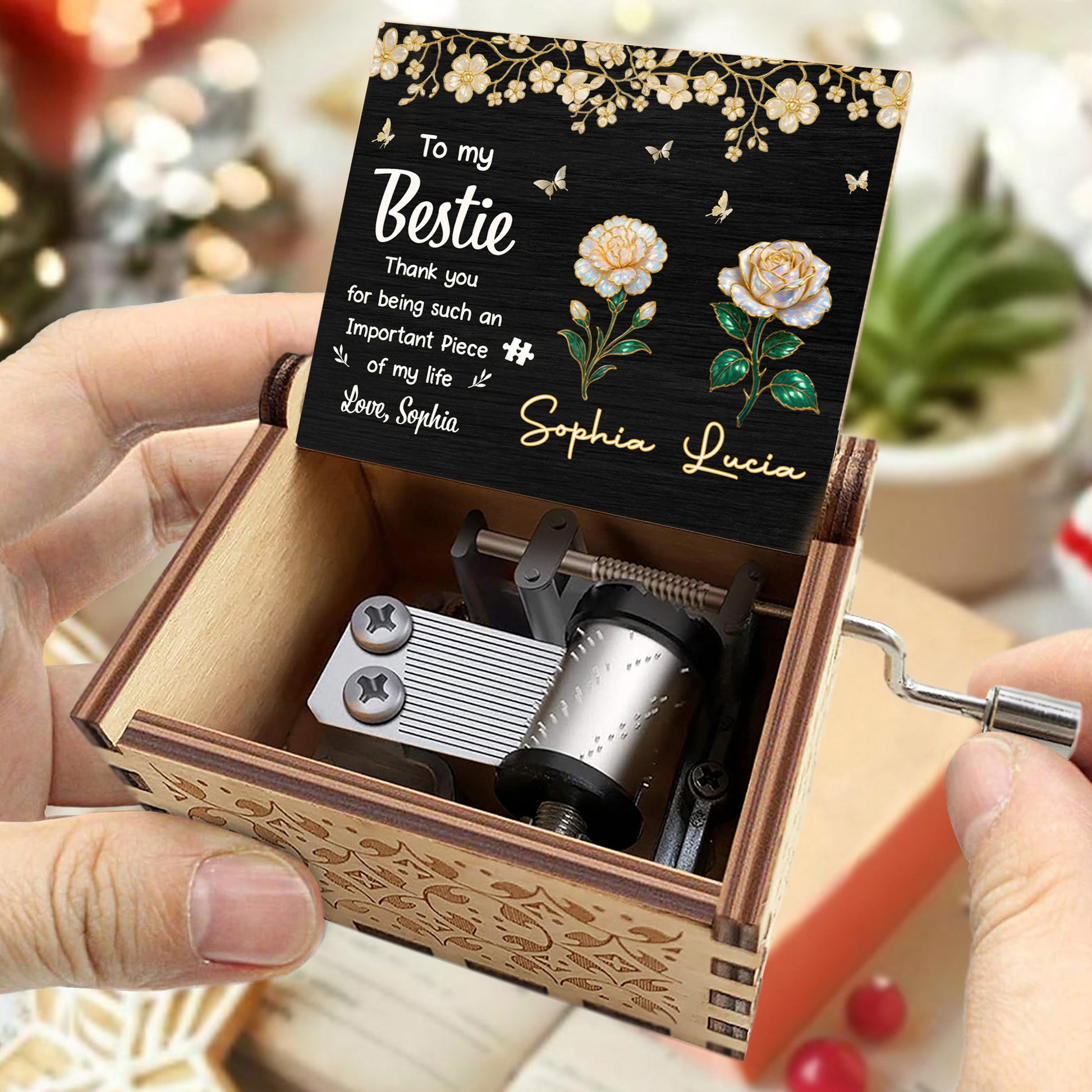 To My Bestie, Thank You, Flowers And Butterflies