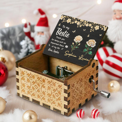 To My Bestie, Thank You, Flowers And Butterflies