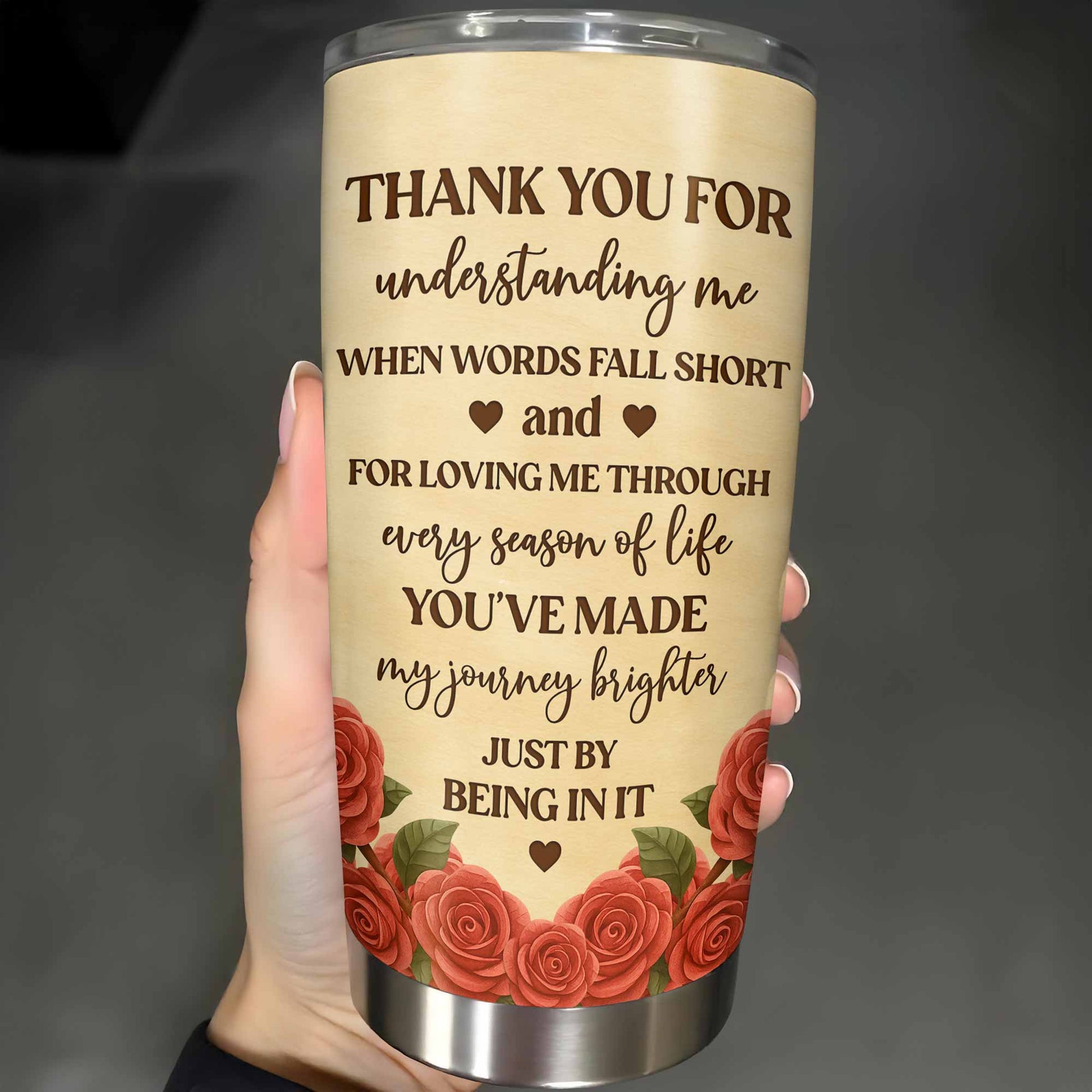 To My Sister, Roses And Hearts Tumbler