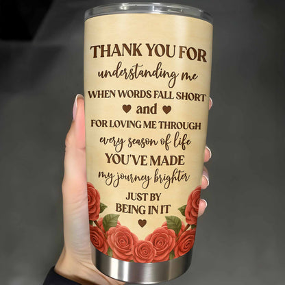 To My Sister, Roses And Hearts Tumbler