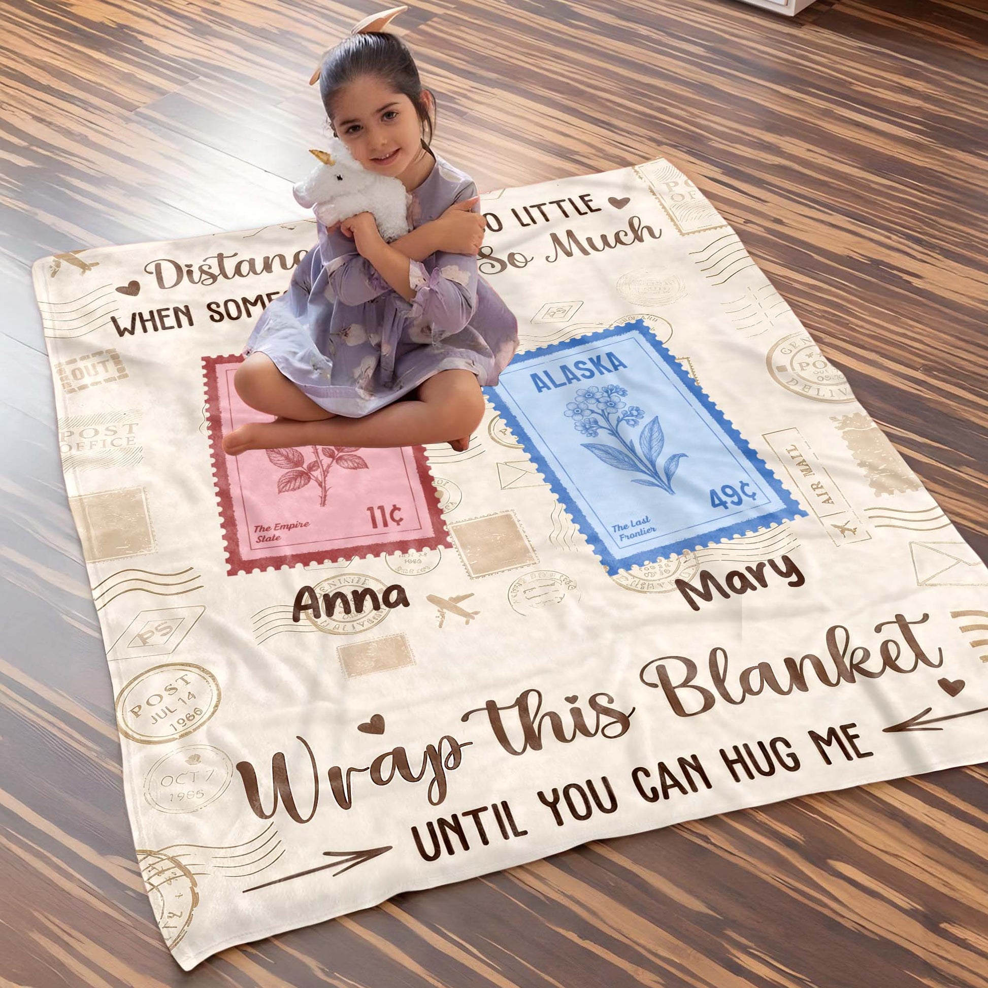 Distance Means So Little, Cozy Wrap Blanket With Postcards