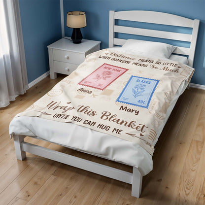 Distance Means So Little, Cozy Wrap Blanket With Postcards