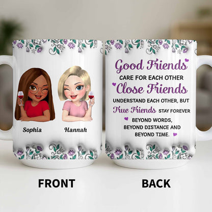 Celebrate Friendship With Personalized Coffee Mug Featuring Stylish Flowers