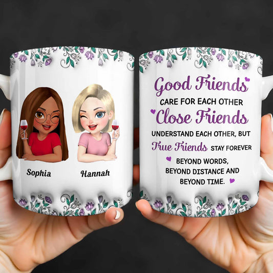 Celebrate Friendship With Personalized Coffee Mug Featuring Stylish Flowers