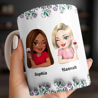 Celebrate Friendship With Personalized Coffee Mug Featuring Stylish Flowers