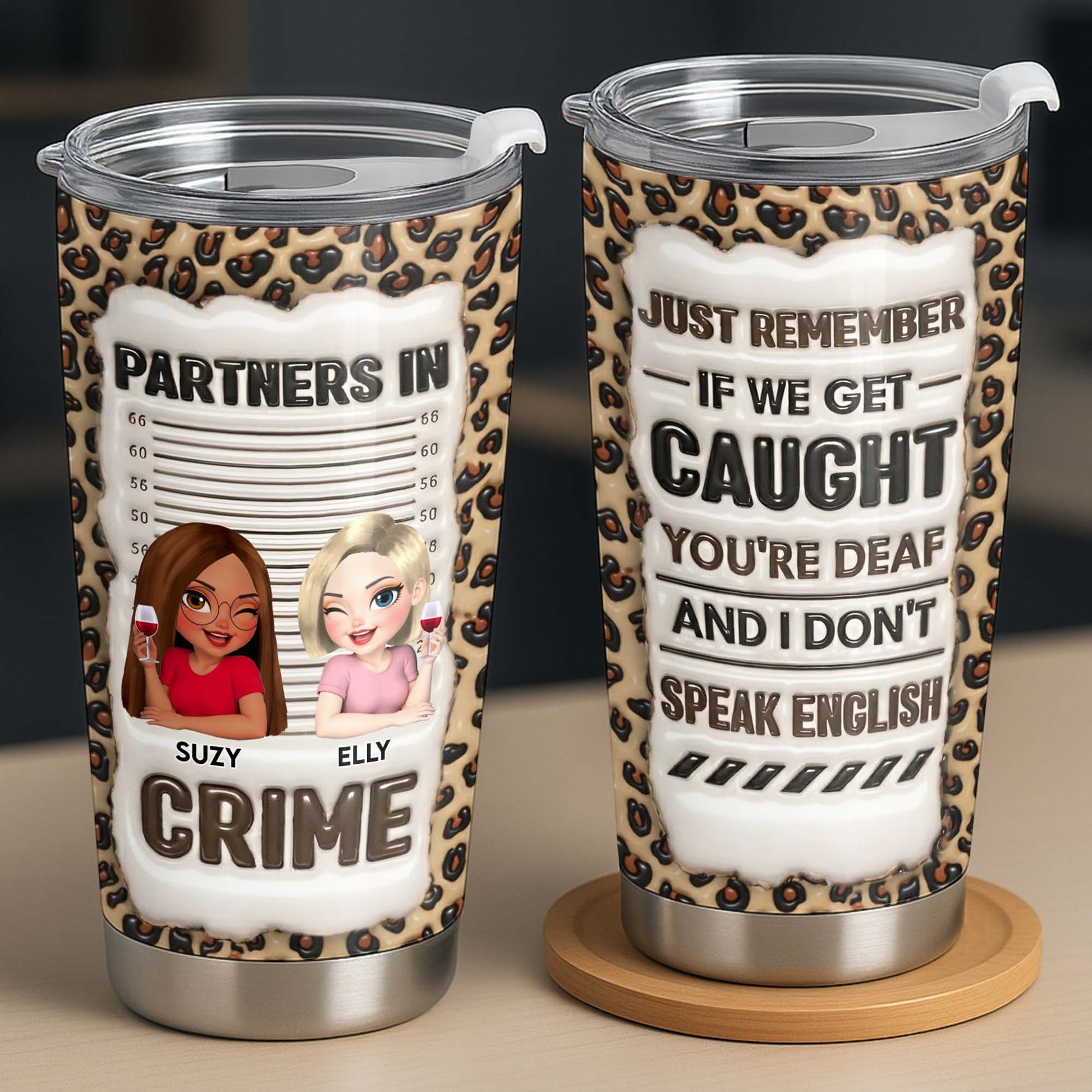 Partners In Crime, Just Remember If We Get Caught, Cartoon Characters, Leopard Print
