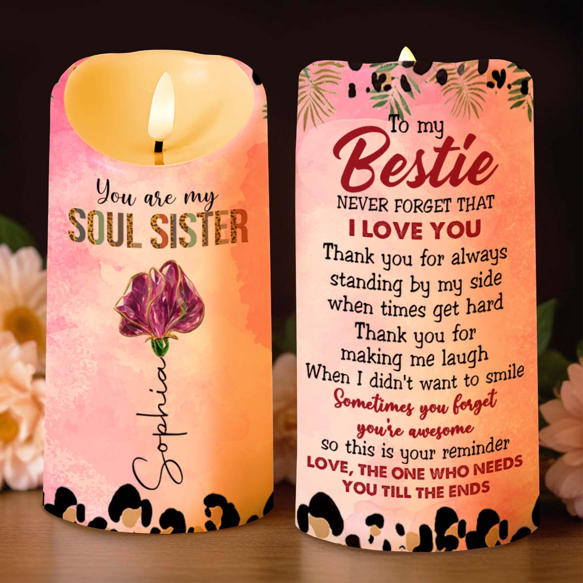 You Are My Soul Sister, To My Bestie, Paws And Flower