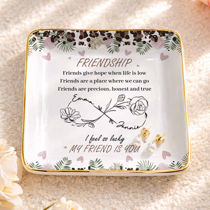 Friends Give Hope When Life Is Low, Flowers and Hearts Design