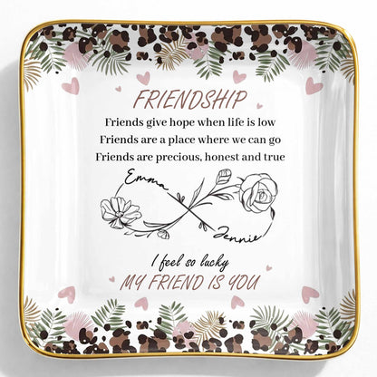 Friends Give Hope When Life Is Low, Flowers and Hearts Design