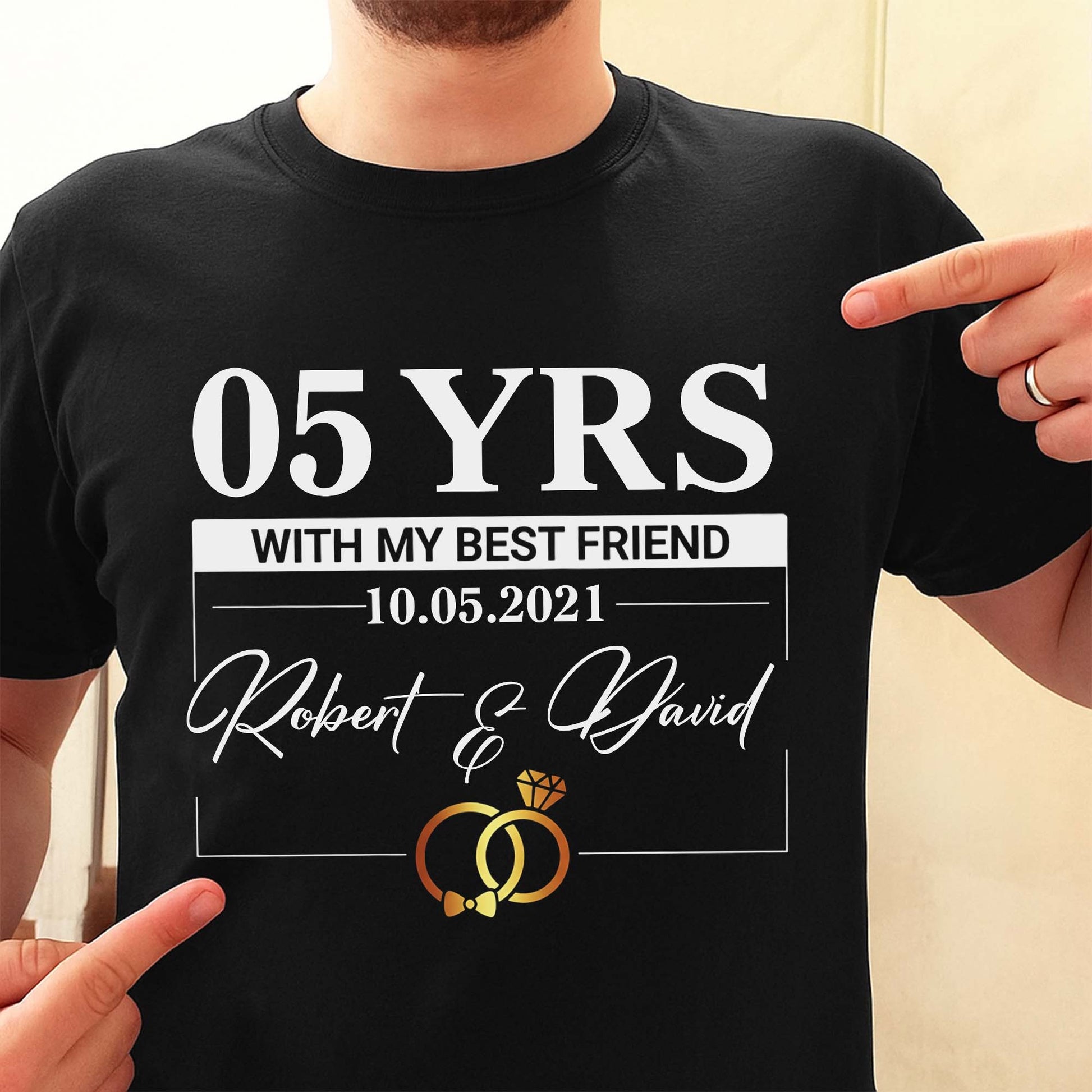 With My Best Friend, Rings And Elegant Script