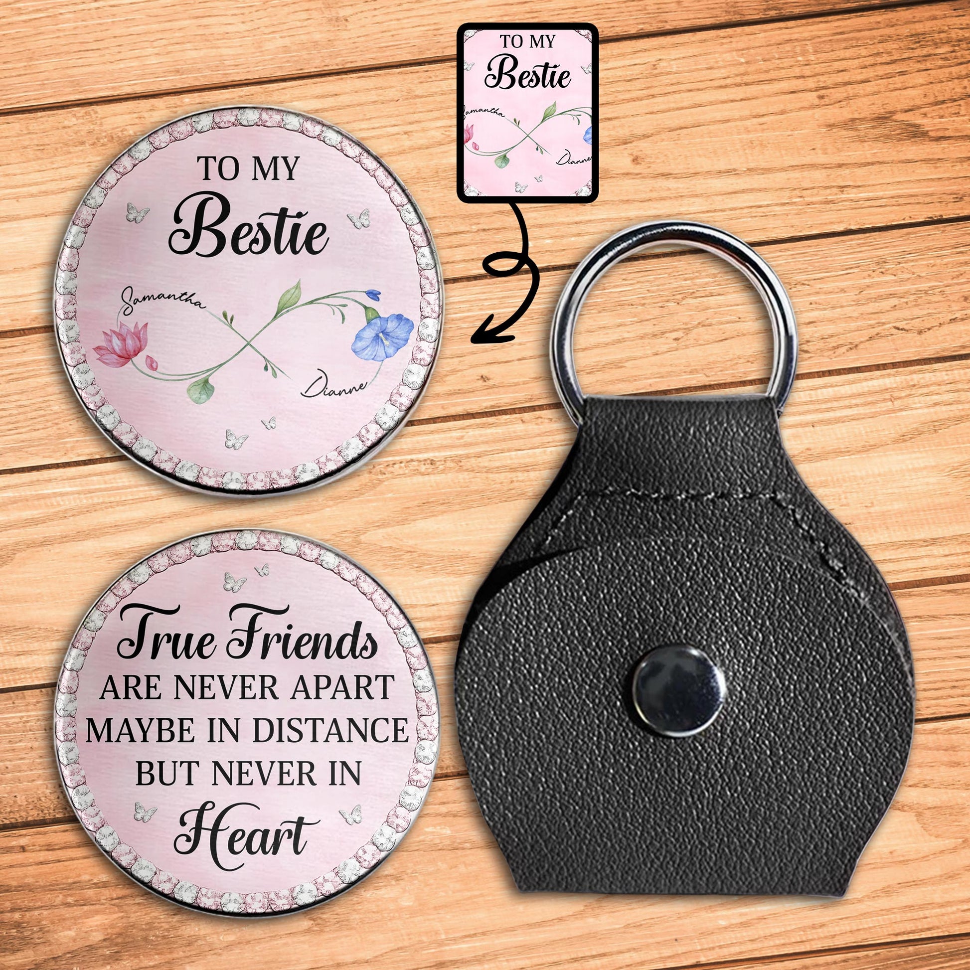 To My Bestie True Friends Never Apart Infinity Flower And Butterflies