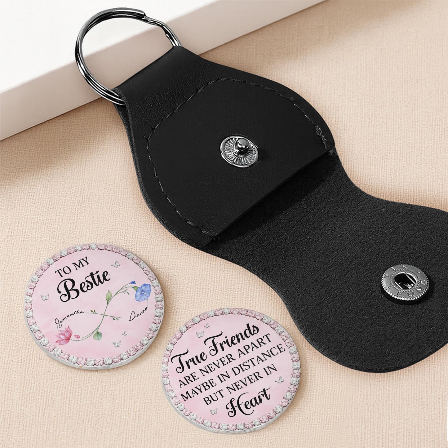 To My Bestie True Friends Never Apart Infinity Flower And Butterflies