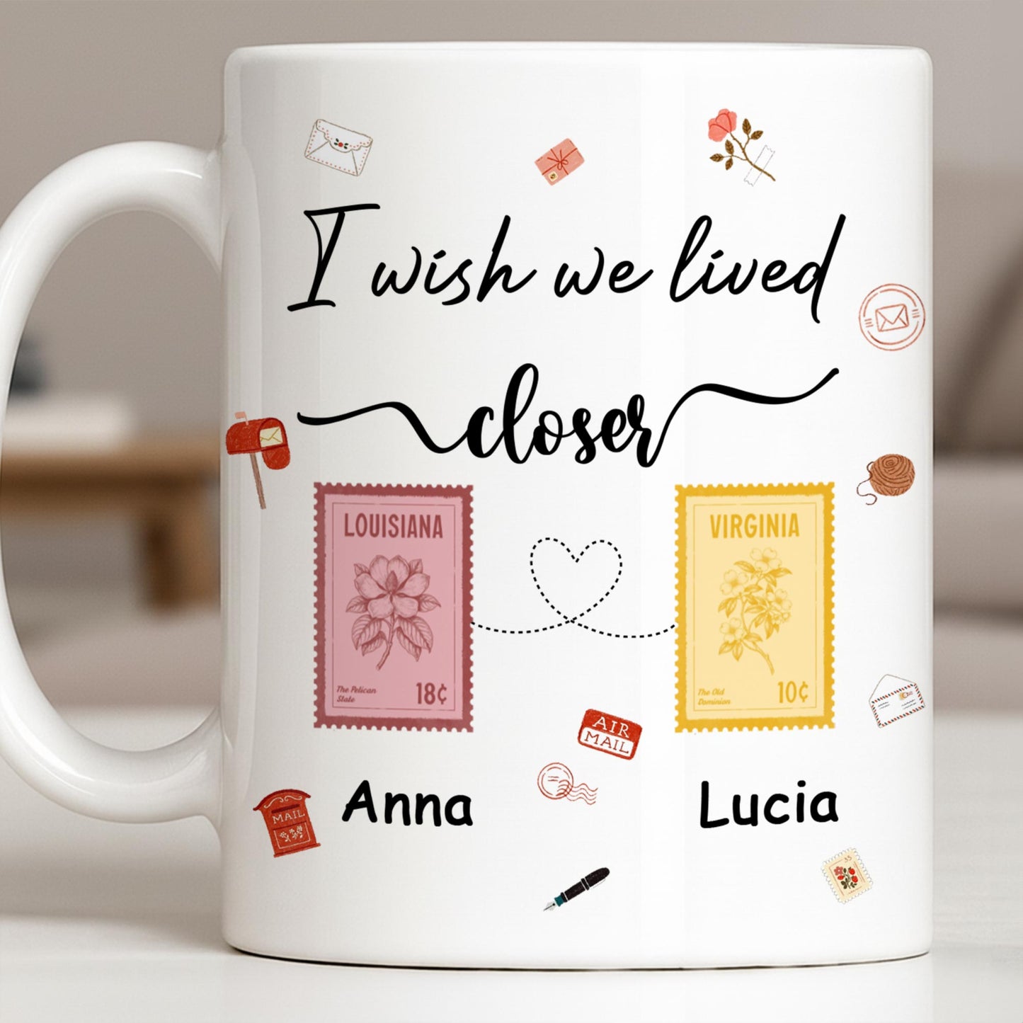 I Wish We Lived Closer With Post Stamp Design