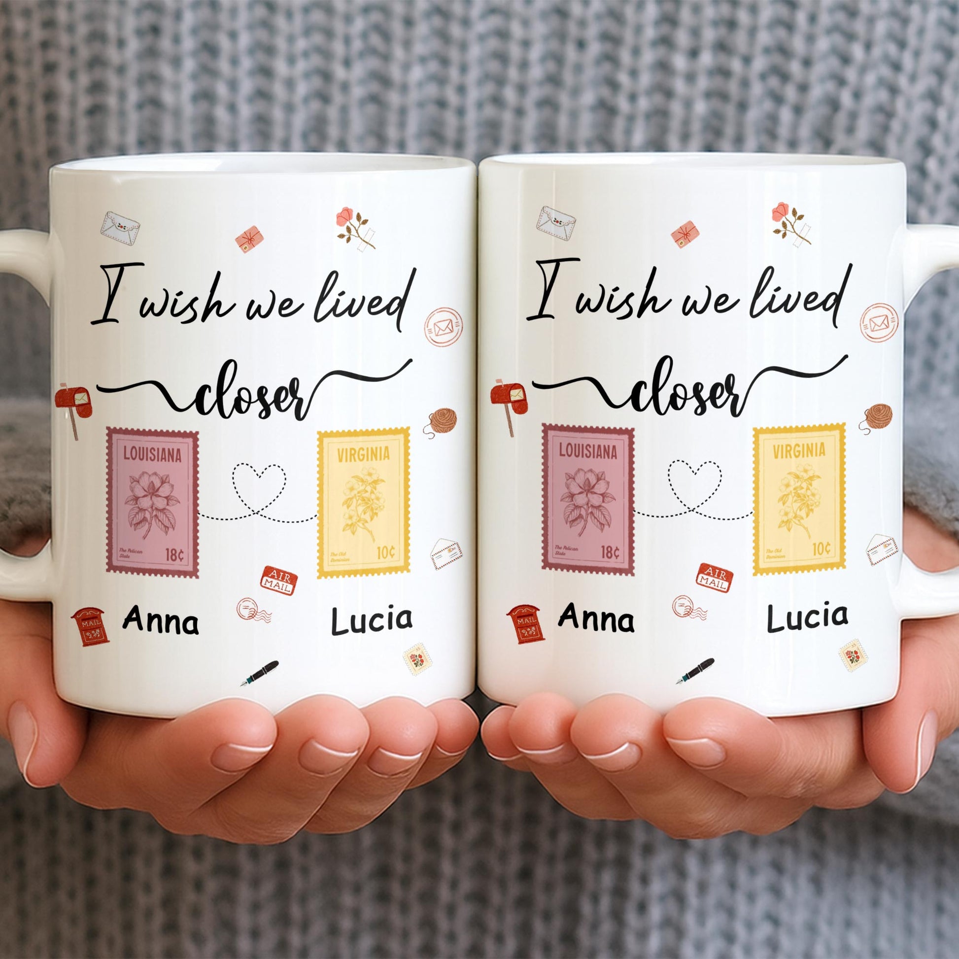 I Wish We Lived Closer With Post Stamp Design