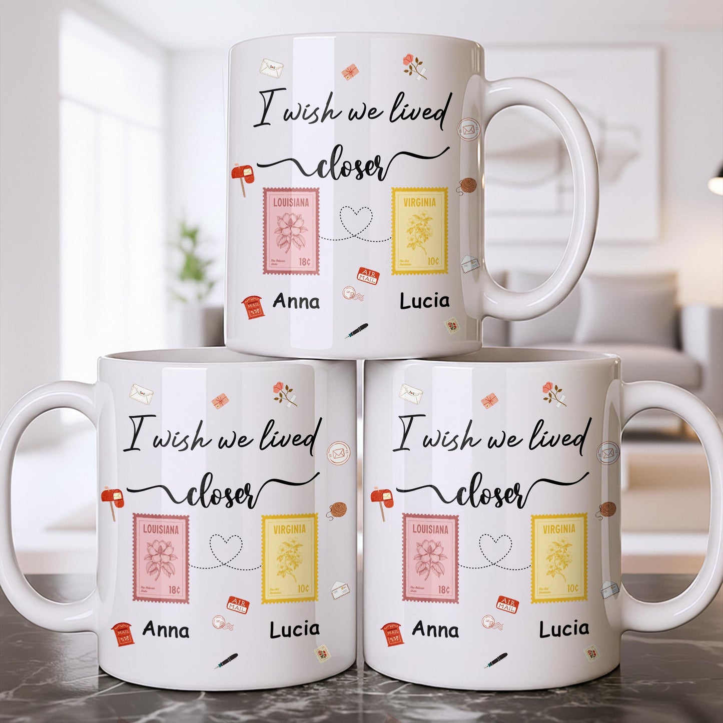 I Wish We Lived Closer With Post Stamp Design