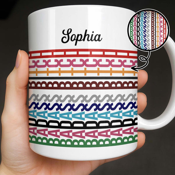 Badass B*tch Hidden Message Colorful Geometric Pattern - Personalized Custom Coffee Mug - BST896_MG
