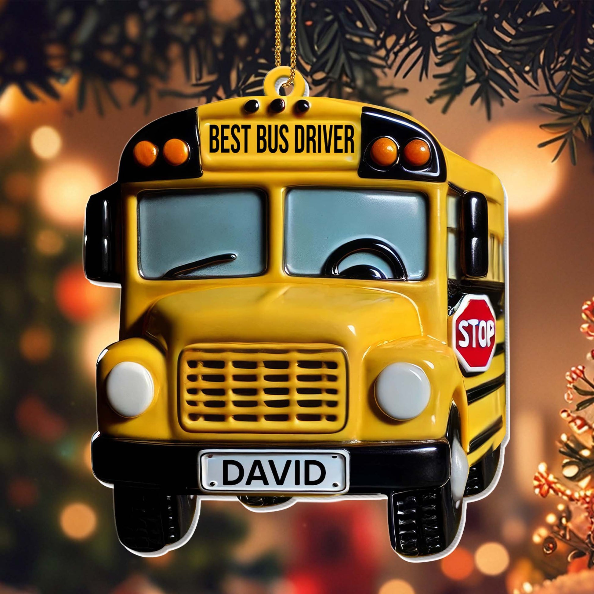 Best Bus Driver School Bus Ornament