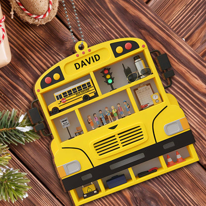 Custom School Bus Ornament For Bus Drivers And Teachers