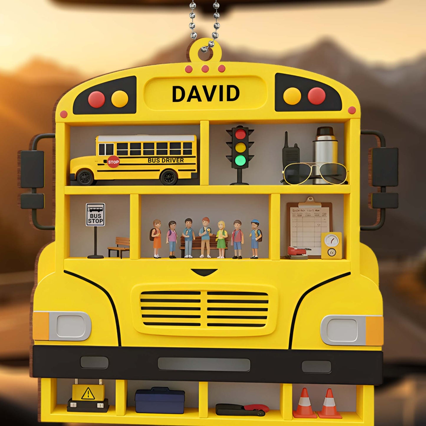 Custom School Bus Ornament For Bus Drivers And Teachers