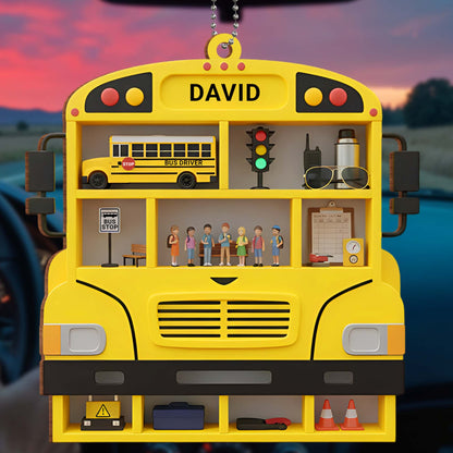 Custom School Bus Ornament For Bus Drivers And Teachers