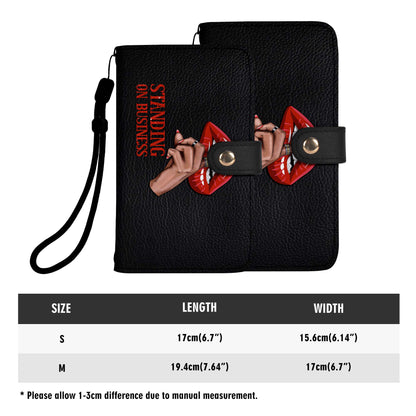 Standing On Business - Personalized Custom Phone Leather Wallet - BUSINESS01PW