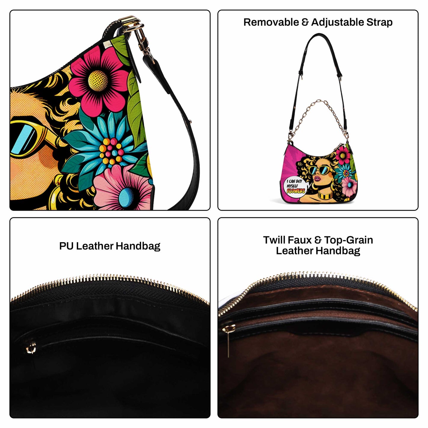 Puedo comprarme flores - Bolso bandolera con cadena personalizado - BUYF06CH