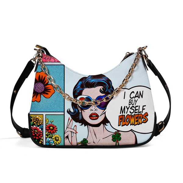 Puedo comprarme flores - Bolso bandolera con cadena personalizado - BUYFCH