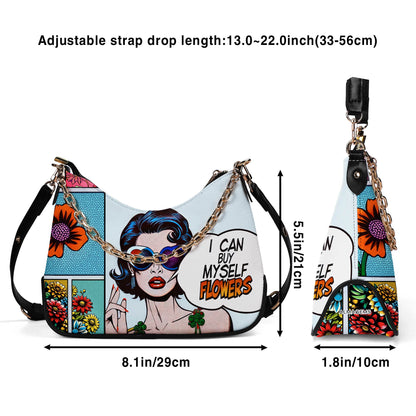 Puedo comprarme flores - Bolso bandolera con cadena personalizado - BUYFCH