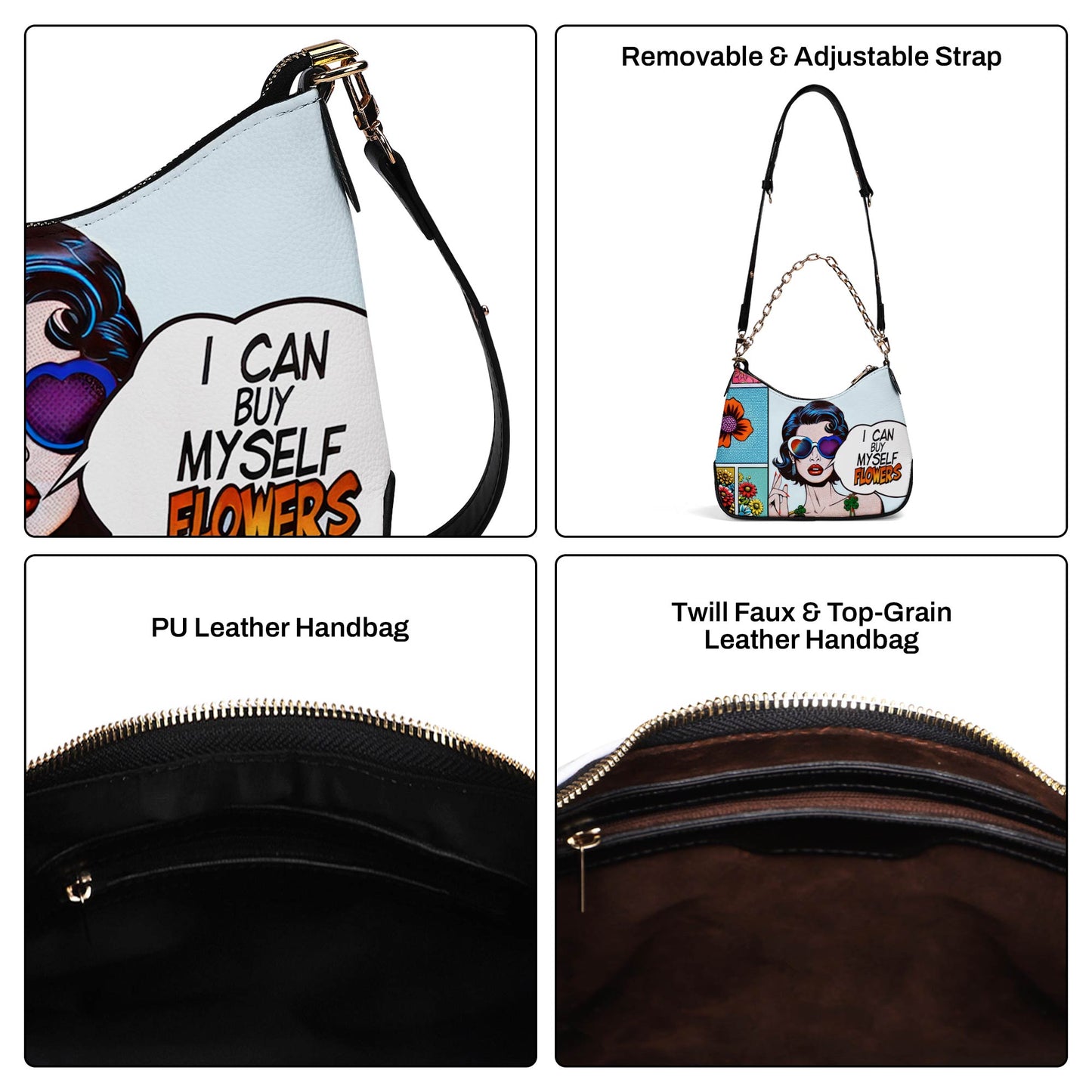 Puedo comprarme flores - Bolso bandolera con cadena personalizado - BUYFCH