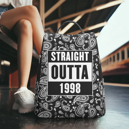 STRAIGHT OUTTA - Personalized Custom Leather BackPack - BP_M01