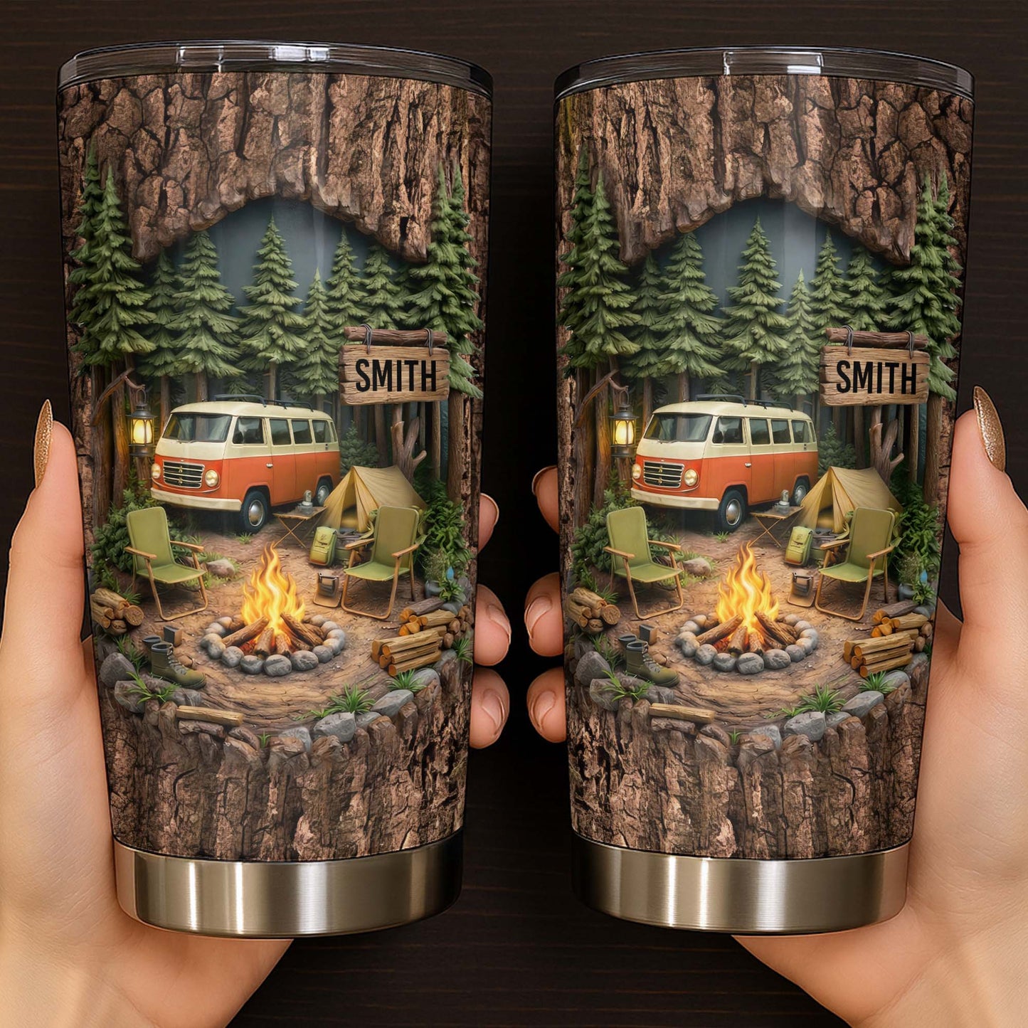 Gather Around The Fire, Campfire and Vintage Van Design