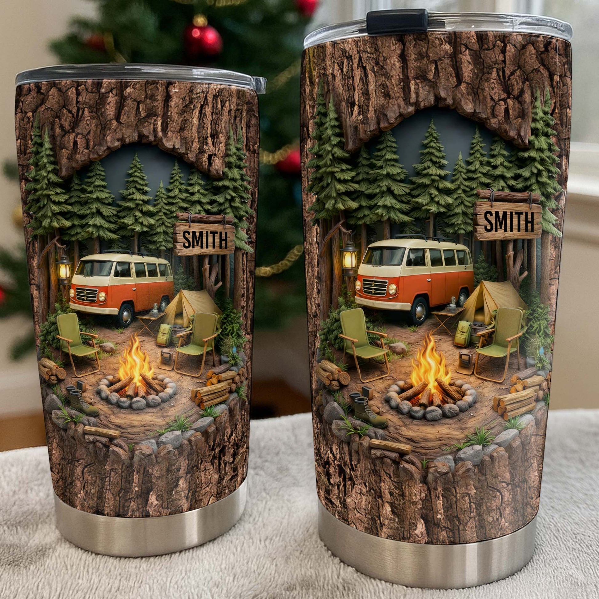 Gather Around The Fire, Campfire and Vintage Van Design