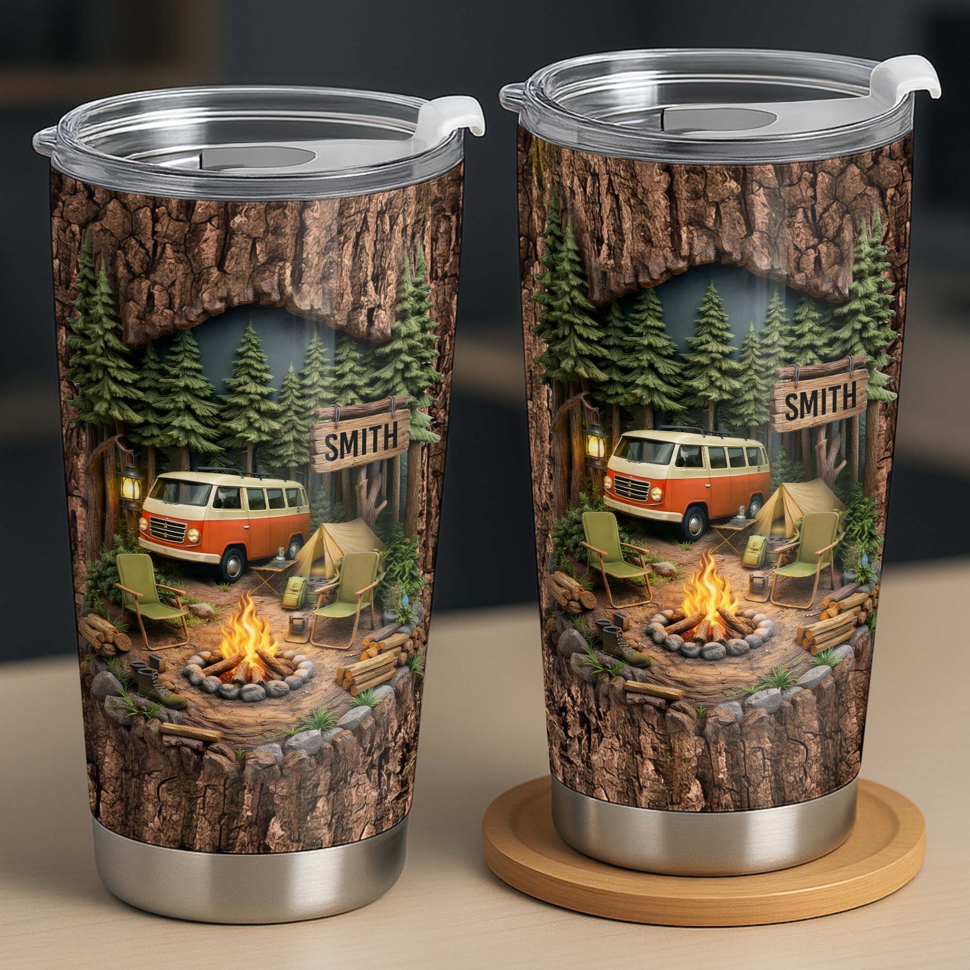 Gather Around The Fire, Campfire and Vintage Van Design